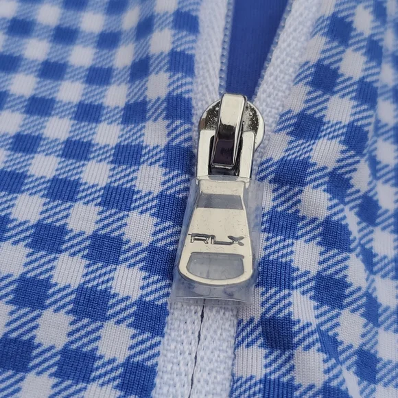 Polo Ralph Lauren Golf II Pullover Blue Gingham UPF 40+ Long Sleeve Top 6X Youth - Picture 5 of 9